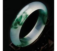 Braccialetto da donna in giada, bracciale da donna, bracciale in giada verde naturale con fiori galleggianti, bracciale in giada quarzite, bracciale in giada di bellezza fine, 61 mm,(63mm)