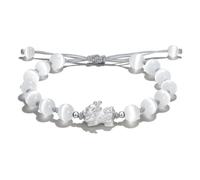 Braccialetto da donna in ossidiana naturale e quarzo rosa S999 con perline cinesi che attirano la fortuna mitica bestia Pixiu, regalo per San Valentino, Mittelgroße, Pelle, No