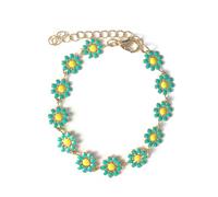 Braccialetto da donna in stile bohémien, ipoallergenico, colorato, con piccola margherita, elegante accessorio per abiti, festa di compleanno, regalo per madre e sorella, 25,4 cm, Adjustable, Metallo