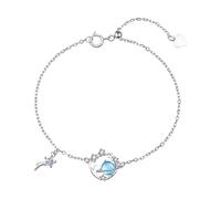 Braccialetto da donna placcato argento con ciondolo a forma di pianeta stellato, elegante gioiello per matrimonio anni '80, Misura unica, Metallo, Non pietra preziosa