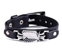 Braccialetto da polso Shingeki no Kyojin con ciondolo a forma di corpo di indagine sui titani.