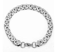 Braccialetto da Uomo a Catena 6 MM 750er Oro Bianco 18K Placcato Argento B2324-3