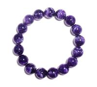Braccialetto da uomo con ametista da 10 mm, cristallo naturale del terzo occhio e corona dei chakra, adatto per polsi di circa 19 cm, regalo spirituale per la guarigione emotiva per talismani, amuleti