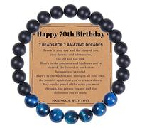 Braccialetto da uomo con occhio di tigre, braccialetto di perline nero blu 8 mm 30 anni braccialetto da uomo braccialetti con perline regalo per uomo unico, 30cmx8mm, Cristallo, Occhio di tigre