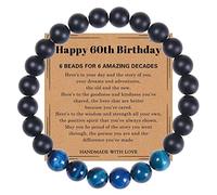 Braccialetto da uomo con occhio di tigre, braccialetto di perline nero blu 8 mm 30 anni braccialetto da uomo braccialetti con perline regalo per uomo unico, 30cmx8mm, Cristallo, Occhio di tigre