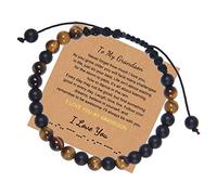 Braccialetto da uomo con occhio di tigre, braccialetto rigido da uomo, nero e marrone, 6 mm, codice Morse, regolabile, braccialetto per coppia di braccialetti per coppie di My Amazing Boyfriend