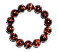 Braccialetto da uomo con occhio di tigre rosso, 16 mm, pietre preziose naturali per chakra della radice, adatto per polsi forti da 21,6 cm, porta fortuna e fortuna, regalo spirituale per amici e