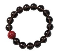 Braccialetto della ricchezza in ossidiana nera Fen Bracciale in ossidiana, 12 mm, braccialetto in ossidiana naturale e cinabro, Fengshui Nafu, buona fortuna for donne, braccialetti Reiki Chakra al qua