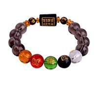 Braccialetto della ricchezza in ossidiana nera Fen Bracciale in ossidiana, bracciale con cristalli e cinque elementi, tipo coppia, con pietre preziose multiple, amuleto in ossidiana, braccialetto elas