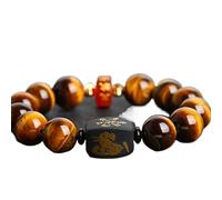 Braccialetto della ricchezza in ossidiana nera Fen Bracciale in ossidiana, bracciale in agata rossa, bracciale con perline di cristallo da 10 mm for donne e uomini, guarigione Reiki, cristallo, medita