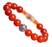 Braccialetto della ricchezza in ossidiana nera Fen Bracciale in ossidiana, bracciale in agata rossa, bracciale con perline di cristallo da 10 mm for donne e uomini, guarigione Reiki, cristallo, medita