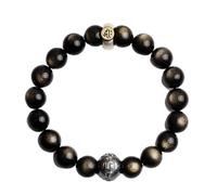 Braccialetto della ricchezza in ossidiana nera Fen Bracciale in ossidiana, braccialetto Feng Shui Wealth da 8 mm, perline di Buddha in ossidiana dorata naturale, talismano di meditazione Reiki for buo