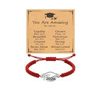 Braccialetto dell'amicizia alla moda con nodo piatto 2026 a tema laurea per compagni di scuola e occasioni speciali, elegante catena da mano per laurea, Misura unica, come descritto