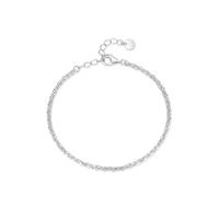 Braccialetto dell'amicizia, bracciale per le signore link argento Pt950 e oro bianco regalo signore, 17+5CM, Oro bianco 9 K