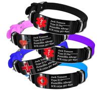 Braccialetto di allerta medica personalizzabile per uomo e donna, con incisione personalizzata, informazioni mediche, per sensibilizzazione alle emergenze, braccialetto regolabile in silicone, 6.1"-8"