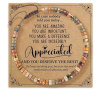 Braccialetto di apprezzamento ispiratore, regalo per donne, braccialetto con perline di pietra naturale con biglietto incoraggiante, gioiello motivazionale significativo per compleanno, ringraziamento