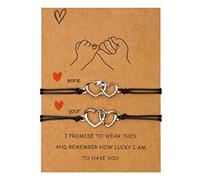 Braccialetto di carte Dimensioni della personalità creativa di cera intrecciato Braccialetto di coppia di amicizia regolabile Set di braccialetti coordinati per relazioni Bracciali A (White, One Size)