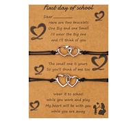 Braccialetto di carte Dimensioni della personalità creativa di cera intrecciato Braccialetto di coppia di amicizia regolabile Set di braccialetti coordinati per relazioni Bracciali (Black, One Size)