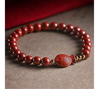 Braccialetto di cinabro Feng Shui Ricchezza Braccialetto Cinnabro Naturale Perline di Buddha Amuleto Braccialetto Elasticizzato Portafortuna Minerale Grezzo Attira Soldi Fortunati Amore Braccialetto R