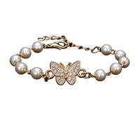 Braccialetto di Cristallo di zircone di Moda Coreana per Le Donne Ali d'Angelo Moon Stars Braccialetti di Perle d'imitazione Regali di Gioielli con ciondoliDurability