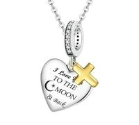 Braccialetto di cuore religioso, fascino del cuore,fascino d'amore ciondolo religioso | Christian cinturino per uomini donne donne bracciale collana ornamento di Natale, Se référer au descriptif, Rame