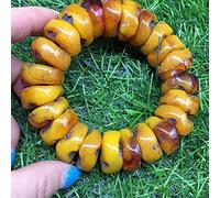 Braccialetto di Fascino 22mm Naturale Messico Succinum Cera D'api Ambra Perline Bracciale Meditazione Cuff Bead # 18618