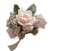 Braccialetto di fiori artificiali for damigelle d'onore, sorelle, fiori fatti a mano, fiori di seta artificiale, for matrimonio, festa, ballo, decorazione per matrimoni(Bracelets-C)