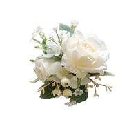 Braccialetto di fiori artificiali for damigelle d'onore, sorelle, fiori fatti a mano, fiori di seta artificiale, for matrimonio, festa, ballo, decorazione per matrimoni(Boutonnieres-B)