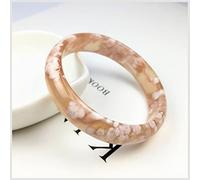 Braccialetto di giada da donna, bracciale di giada a barra rotonda naturale, bracciale di agata con fiori di ciliegio, porta fortuna, per la fidanzata, per la famiglia, con portagioie, 56-6(60mm