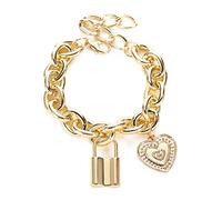 Braccialetto di lucentezza di Moda Braccialetto Regolabile di Punk Dorato Semplice del Cuore del Braccialetto dei Gioielli delle Donne Braccialetto di Pulseira Feminina Lovely And Attractive