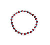 Braccialetto di perline di cristallo rosso blu vintage braccialetto colorato per le donne braccialetti versatili accessori gioielli regali, Misura unica, Semplice