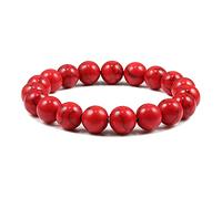 Braccialetto di perline di preghiera con turchese rosso, 6 mm, 8 mm, 10 mm, braccialetti da meditazione, per uomini e donne, regalo di gioielli per yoga, bello e pratico