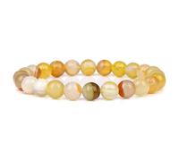 Braccialetto di perline in Pietra Naturale,Braccialetti elastici di perline Fatti a Mano con Pietra Preziosa Del Chakra Del Citrino da 8mm per Uomo e Donna, di Amicizia da 8mm