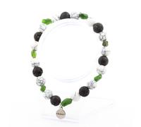 Braccialetto Diopside Del Brasile + Perle Lava + Howlite 8 Mm. Fatto IN Francia