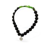 Minerali Collezione. Braccialetto Diopside Del Brasile + Perle Onice Nero Opaco