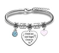 Braccialetto Donna Incoraggia braccialetti Migliore amica Figlia Sorella figlioccia Nipote Laurea ispiratrice Cugina vanno all'Universario Compleanno Natale Regali Credi nei tuoi Sogni Credi in Te