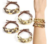 Braccialetto, elastici per capelli, 4 pezzi, senza danni, per donne e ragazze, elastici per coda di cavallo per capelli spessi, accessori per capelli senza cuciture per uso quotidiano