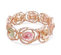 Braccialetto elastico a forma di rosa, da donna, regalo per la festa della mamma, braccialetto elastico con fiore 3D smaltato, gioiello regalo per lei, One size, Metallo, Nessuna pietra preziosa