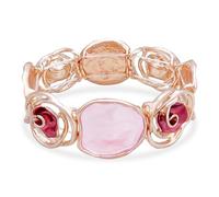Braccialetto elastico a forma di rosa, da donna, regalo per la festa della mamma, braccialetto elastico con fiore 3D smaltato, gioiello regalo per lei, One size, Metallo, Nessuna pietra preziosa
