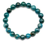 Braccialetto elastico con perline di apatite naturale, cristallo blu autentico, gemma gemelli, perline da 8 mm, gioielli alla moda, chakra curativi, durevole