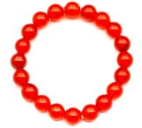 Braccialetto elastico con perline di corniola naturale, vero cristallo rosso, vergine, gemma elastica, perline da 8 mm, gioielli alla moda