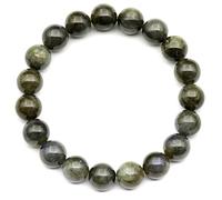 Braccialetto elastico con perline di labradorite naturale, cristallo grigio autentico, pietra preziosa del Leone, perline da 8 mm, gioielli alla moda, chakra curativi, durevole