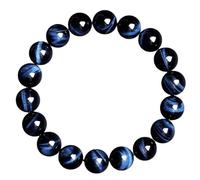 Braccialetto elastico con perline in occhio di tigre blu, braccialetto elastico con cristalli naturali per uomini e donne, gioielli curativi unici per Natale, San Valentino e altro ancora, 14mm