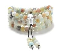 Braccialetto elastico da polso Mala con 108 perline di preghiera Mala curative (Amazonite)