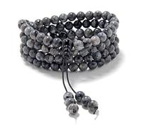 Braccialetto elastico da polso Mala con 108 perline di preghiera Mala curative (Labradorite)