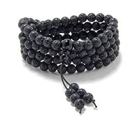 Braccialetto elastico da polso Mala con 108 perline di preghiera Mala curative (Lava)