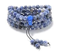 Braccialetto elastico da polso Mala con 108 perline di preghiera Mala curative (Sodalite)