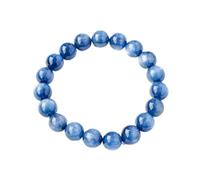 Braccialetto elastico fatto a mano con cianite blu, con perline naturali e pietre preziose per yoga e meditazione, regalo unico per uomini e donne, 13mm, Pietra, Non pietra preziosa