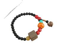 Braccialetto etnico vintage a forma di baldacchino di loto - Ornamenti artistici in vetro antico for gli amanti dei gioielli unici(QuartetBracelet)