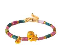 Braccialetto Feng Shui con ciondoli in tormalina con simboli di cavallo e pesce per abbondanza e fortuna, amuleto dell'equilibrio dei sette chakra per lo zodiaco 2026